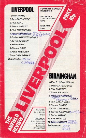 Match programme